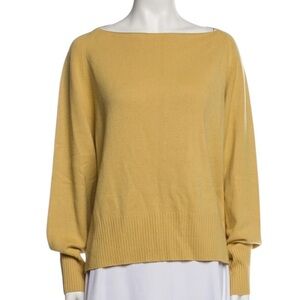 Vince Women's Golden Yellow Boat Neck Sweater